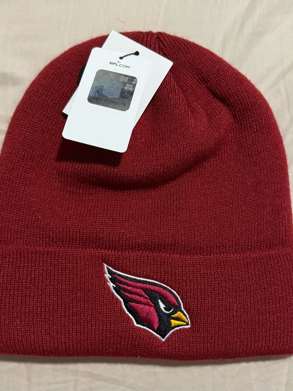 Arizona Cardinals Red Beanie Hat with Embroidered Logo